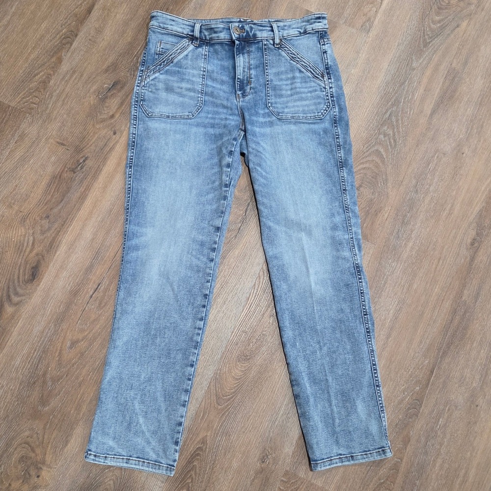 J. Jill Denim High Rise Straight Leg Ankle Jeans Medium Wash Petite 10P
